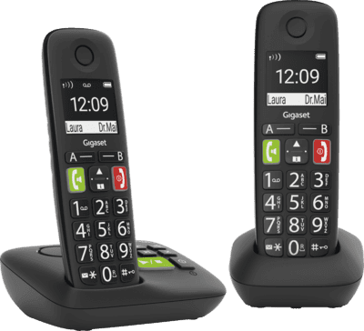 Telefone Sem Fios GIGASET E290A Duo (10 h - Preto)