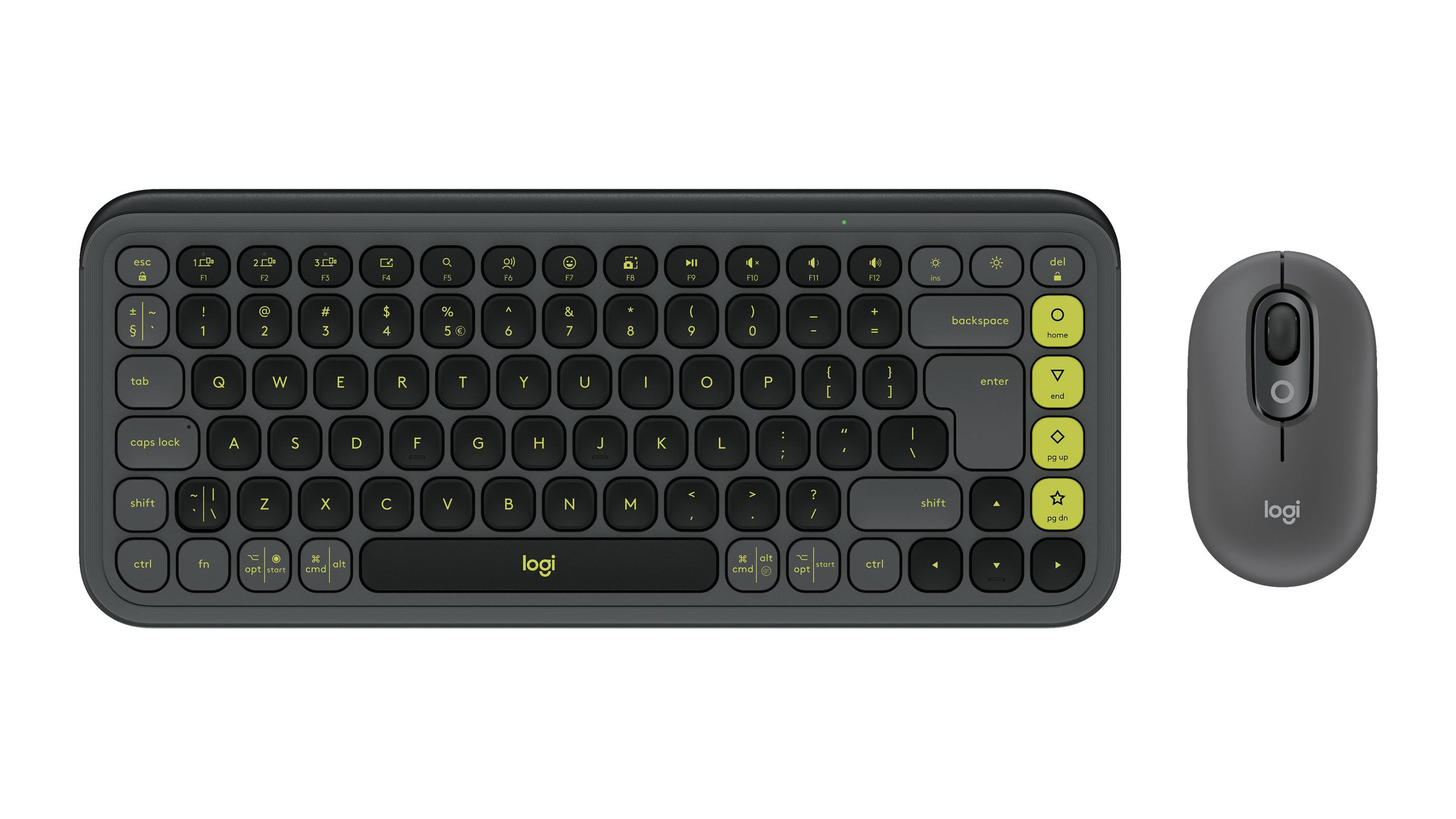 Teclado e Rato LOGITECH POP Icon Combo (Estados Unidos - Teclas tesoura - Mini - Grafite)