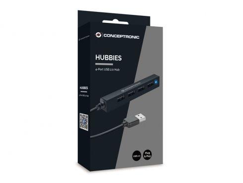 Hub USB 2.0 CONCEPTRONIC HUBBIES05B (0,09 m - USB 2.0 - Preto), miniatura 3