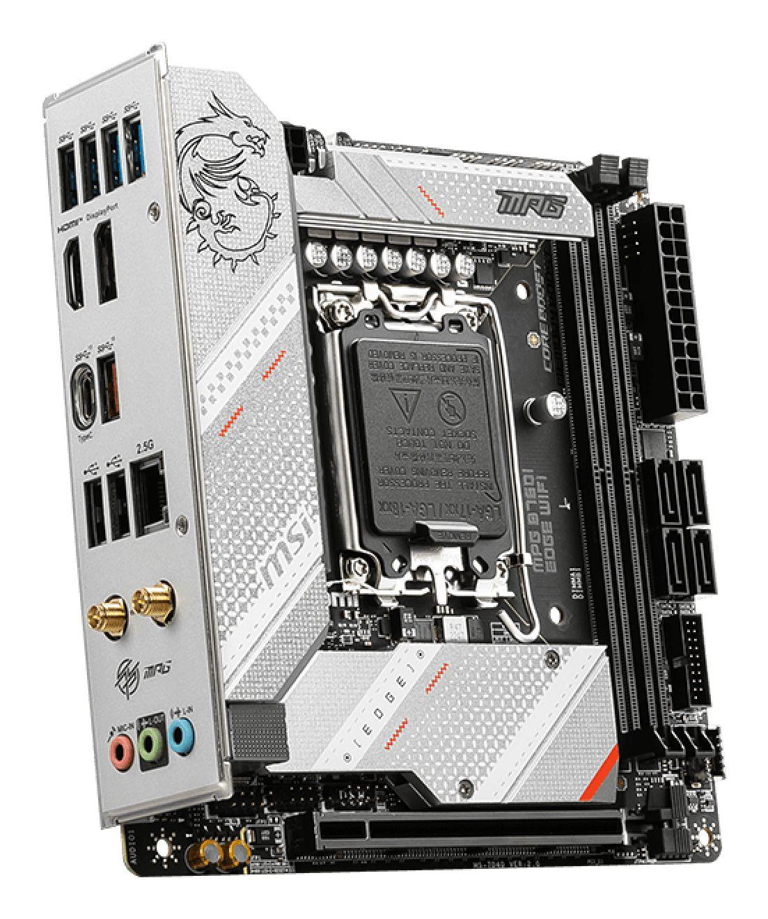 Motherboard MSI MPG B760I EDGE WIFI (LGA 1700 - mini ITX - Duplo canal - Preto e Prateado), miniatura 4
