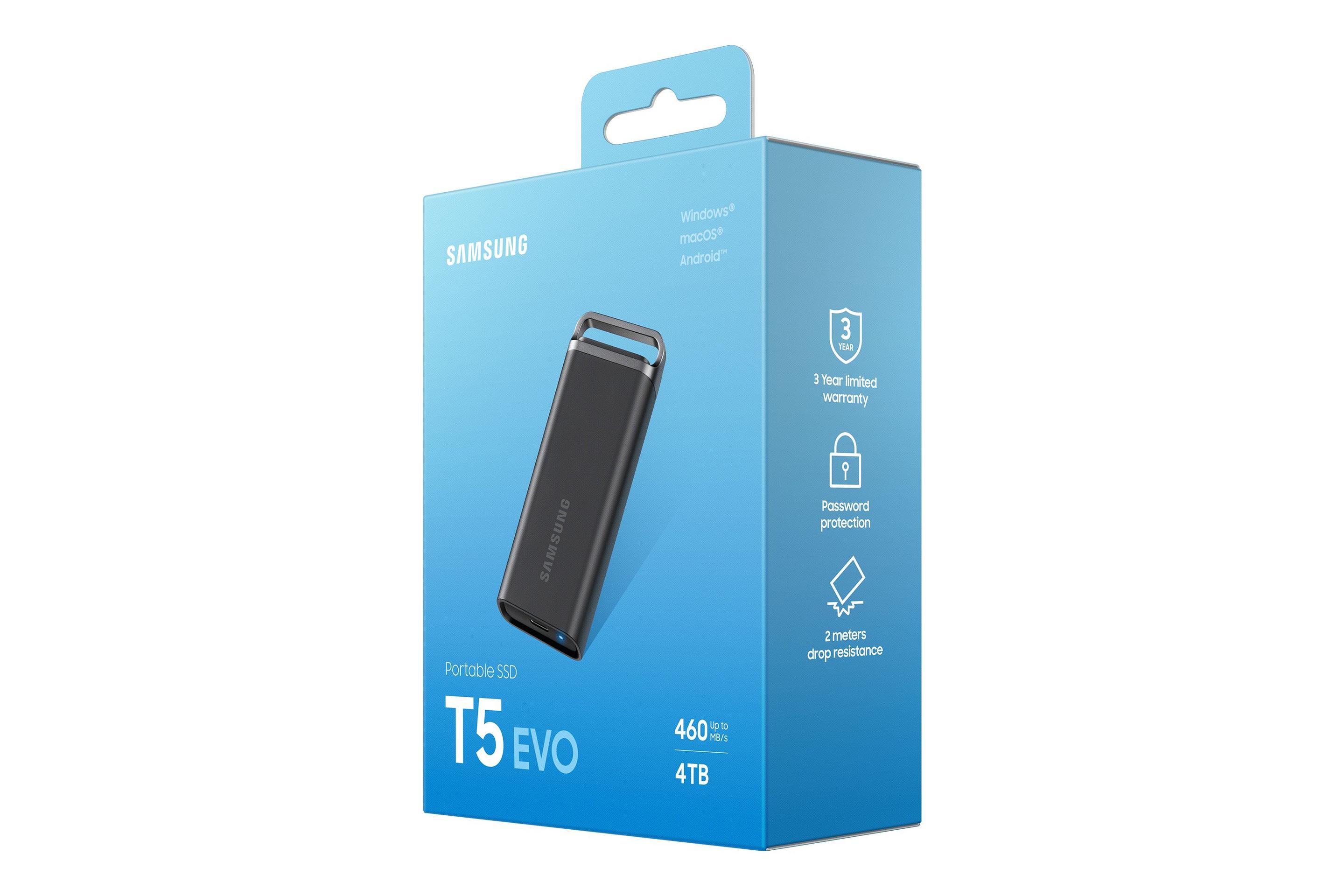 SSD SAMSUNG T5 EVO MU-PH4T0S/EU (4 TB - 1.8" - USB 3.2 Gen 1 - Preto) — miniatura 9