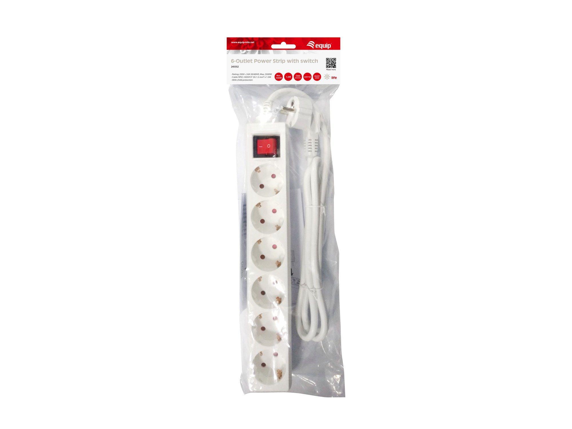 Extensão Elétrica EQUIP 245552 (1,5 m - Tipo F - Branco) — miniatura 4