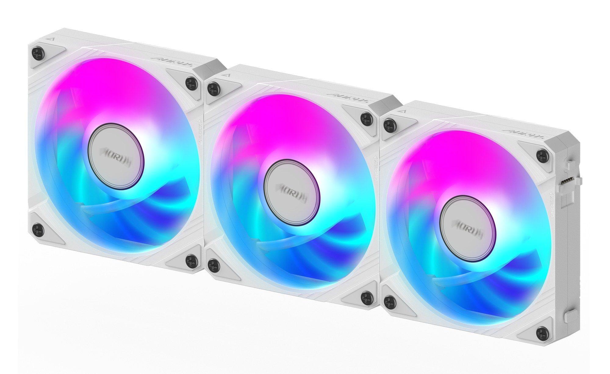 Kit de 3 Ventoinhas para Caixa GIGABYTE AORUS EZ CHAIN FAN 120 ICE (Não suportado - Branco), imagem 1