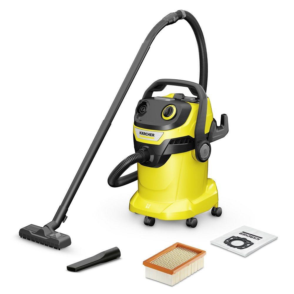 Aspirador de Sólidos e Líquidos KÄRCHER WD 5 V-25/5/22 (Altura 65,3 cm - Preto e Amarelo)