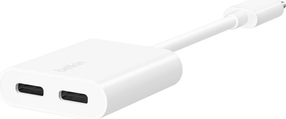 Adaptador USB-C para Áudio e Carregamento BELKIN RockStar F7U081btWH (USB Type-C - USB-C - Branco)