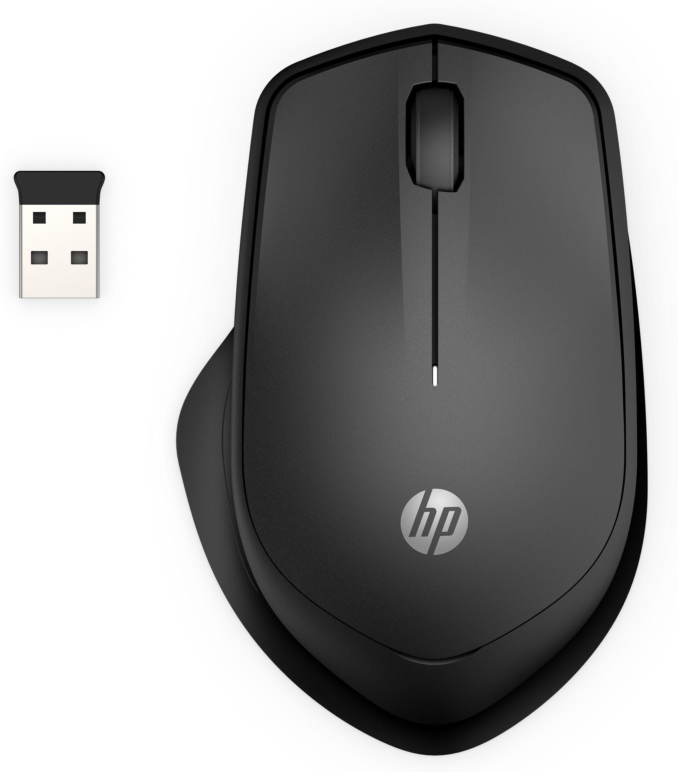Rato HP 280 Silent Wireless (Mão direita - Ótico - RF Wireless - Preto)