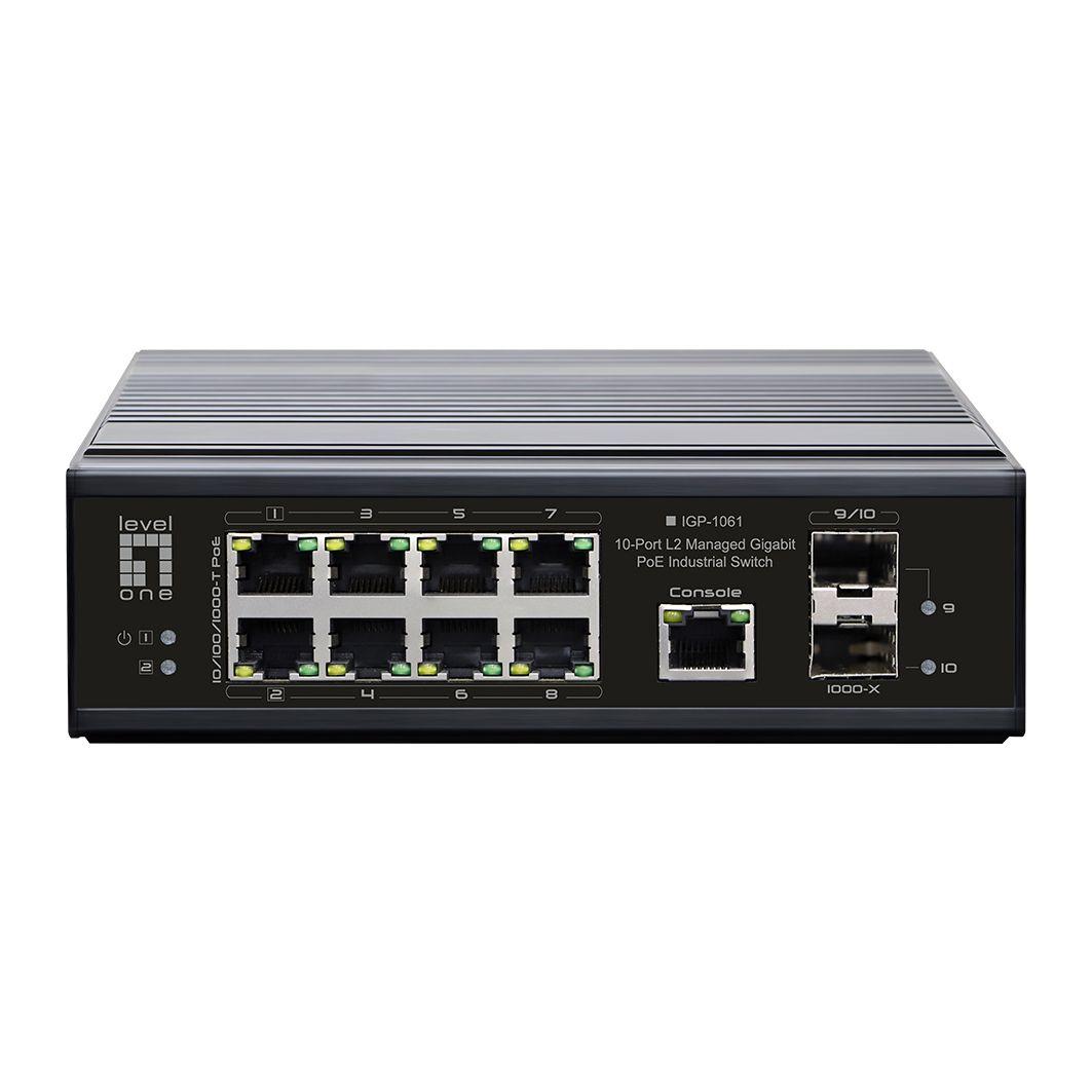 Switch Industrial LEVELONE IGP-1061 (Gigabit Ethernet - L2 - Preto), miniatura 2