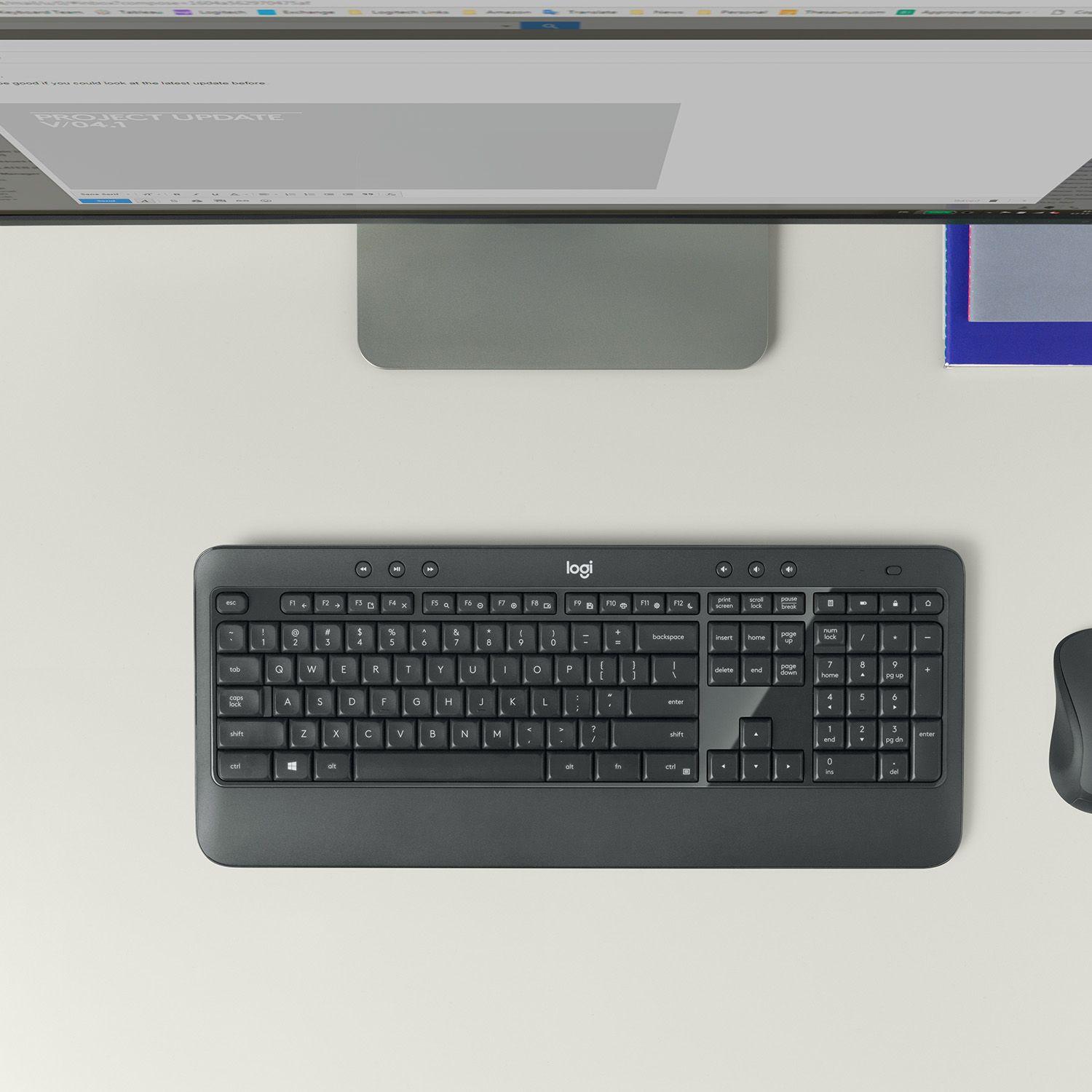 Conjunto de Teclado e Rato LOGITECH MK540 Advanced (Belga - Interruptor de membrana - Tamanho completo - Preto) — miniatura 8
