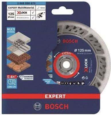 Disco de Corte Diamantado BOSCH EXPERT MultiMaterial X-LOCK 2608900670 (125 mm - Azul, Vermelho e Aço Inoxidável)