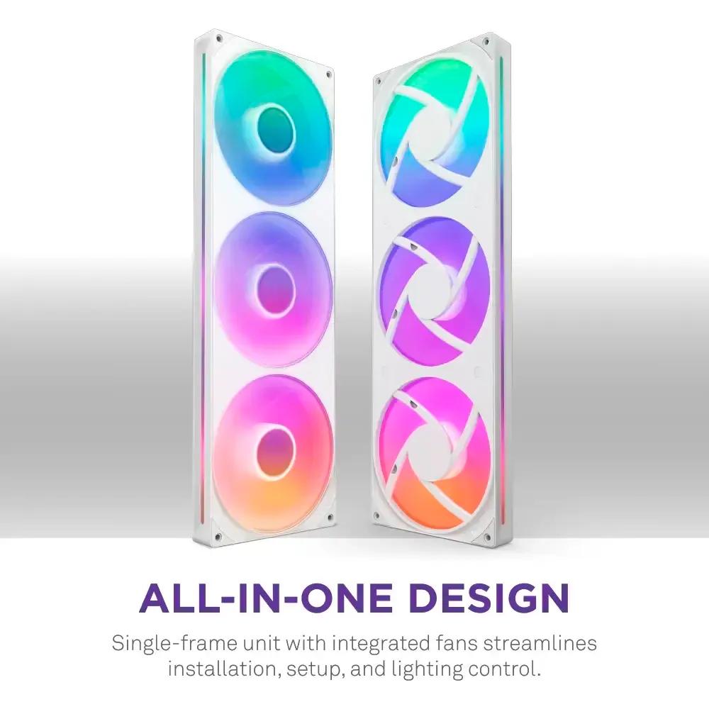 Ventoinha para Caixa PC NZXT F420 RGB Core Single-Frame (Borracha, plástico - Branco) — miniatura 3