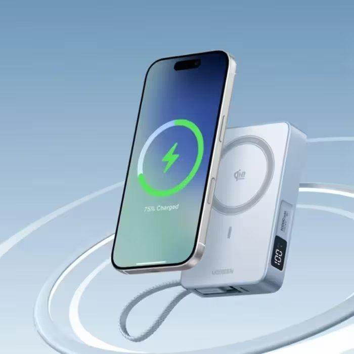 Powerbank UGREEN PB773 MagFlow (10000 mAh - Qi2 magnético - USB-C - Azul), miniatura 6