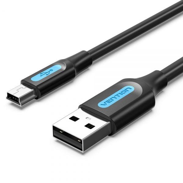 Cabo USB VENTION COMBD (0,5 m - Mini-USB B - USB A - Preto)