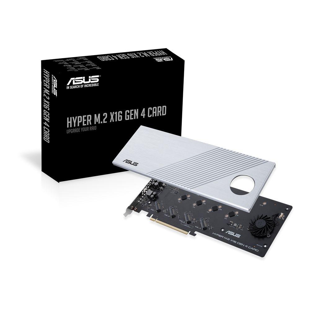 Adaptador de Armazenamento ASUS Hyper M.2 x16 Gen 4 Card (PCIe - Prateado) — miniatura 4