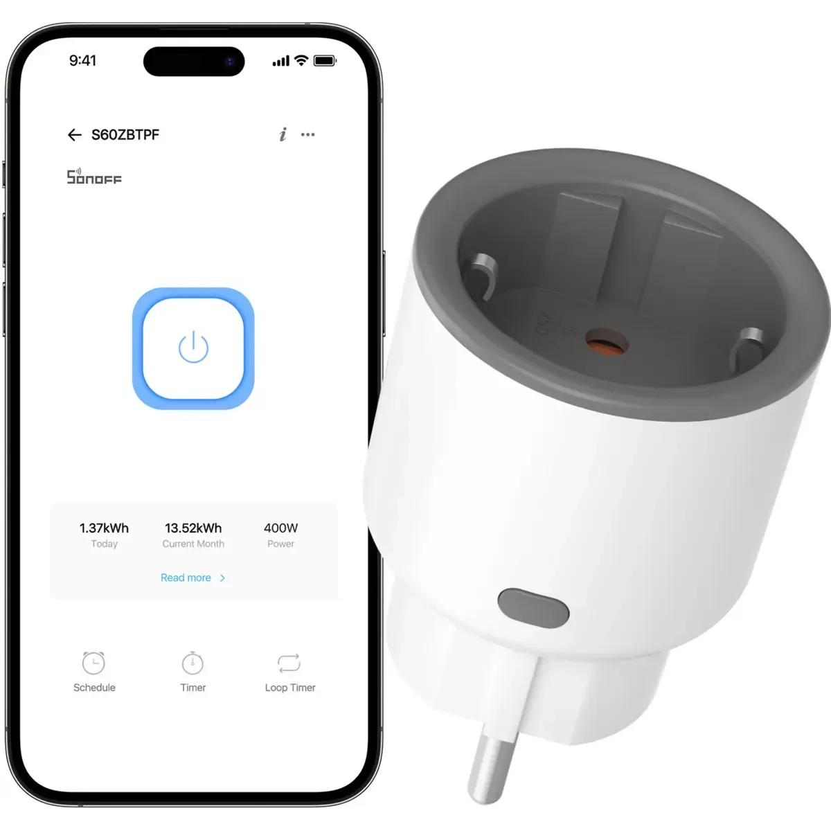Tomada Inteligente SONOFF S60ZBTPF (Zigbee 3.0 - 16 A) — miniatura 2