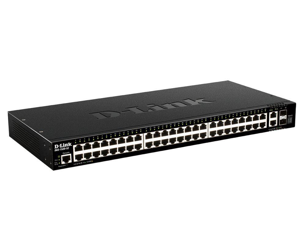 Switch D-LINK DGS-1520-52/E (10G Ethernet - 176 Gbit/s - L3 - Preto)