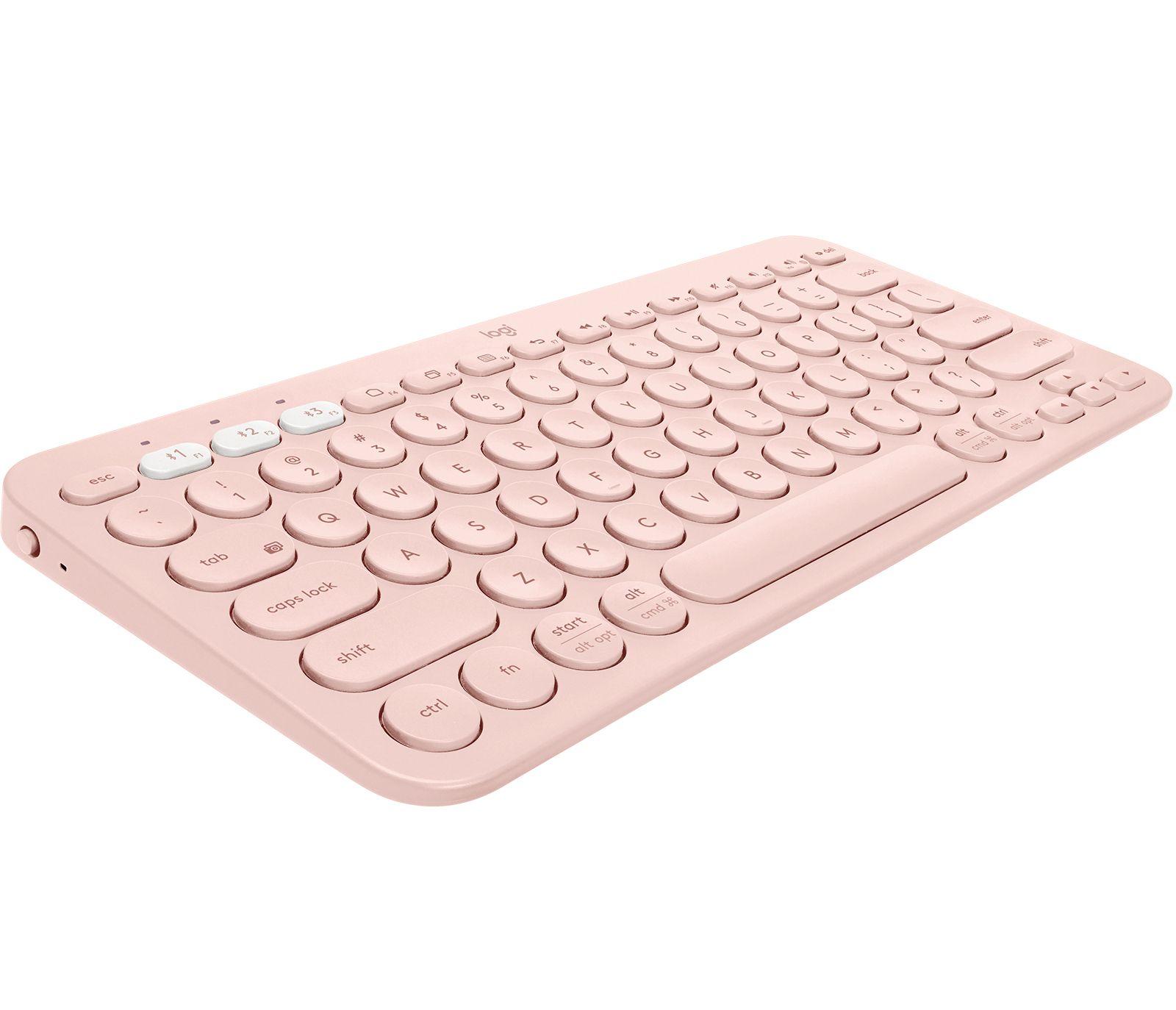 Teclado LOGITECH K380 Multi-Device (Alemão - Mini - Bluetooth - Rosa), miniatura 2