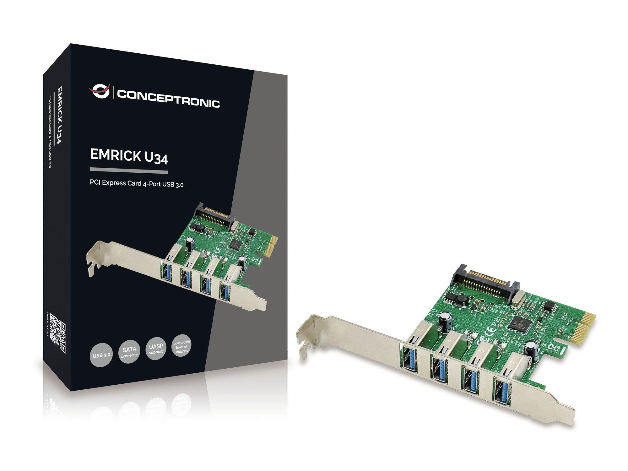 Placa Controladora PCIe USB 3.0 CONCEPTRONIC EMRICK02G (Verde) — miniatura 2