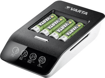Carregador de Pilhas VARTA LCD Ultra Fast Charger+ (AA, AAA - AC - Preto)