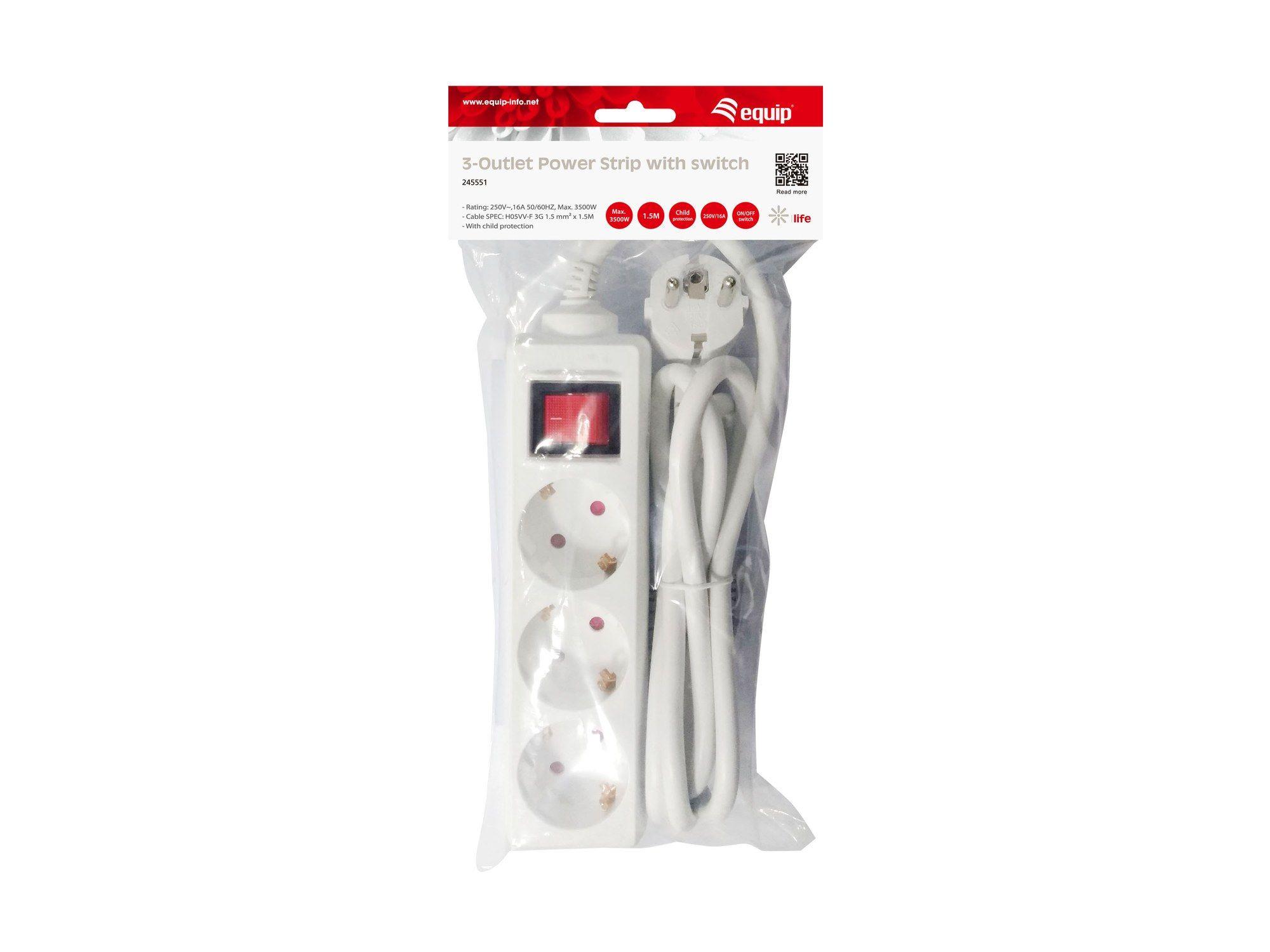 Bloco de Tomadas EQUIP 245551 (1,5 m - Branco) — miniatura 4