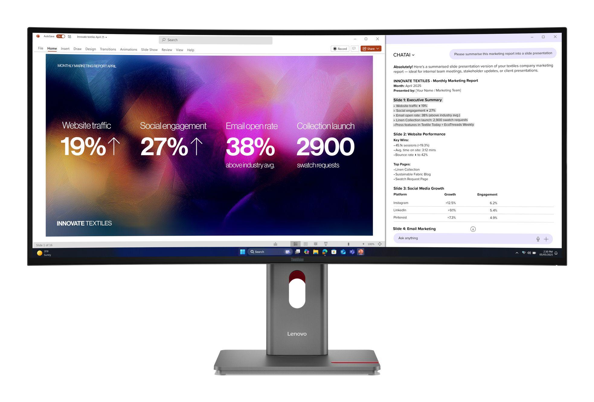 Monitor LENOVO ThinkVision P40WD-40 (39,7" - IPS - 120 Hz - Preto)