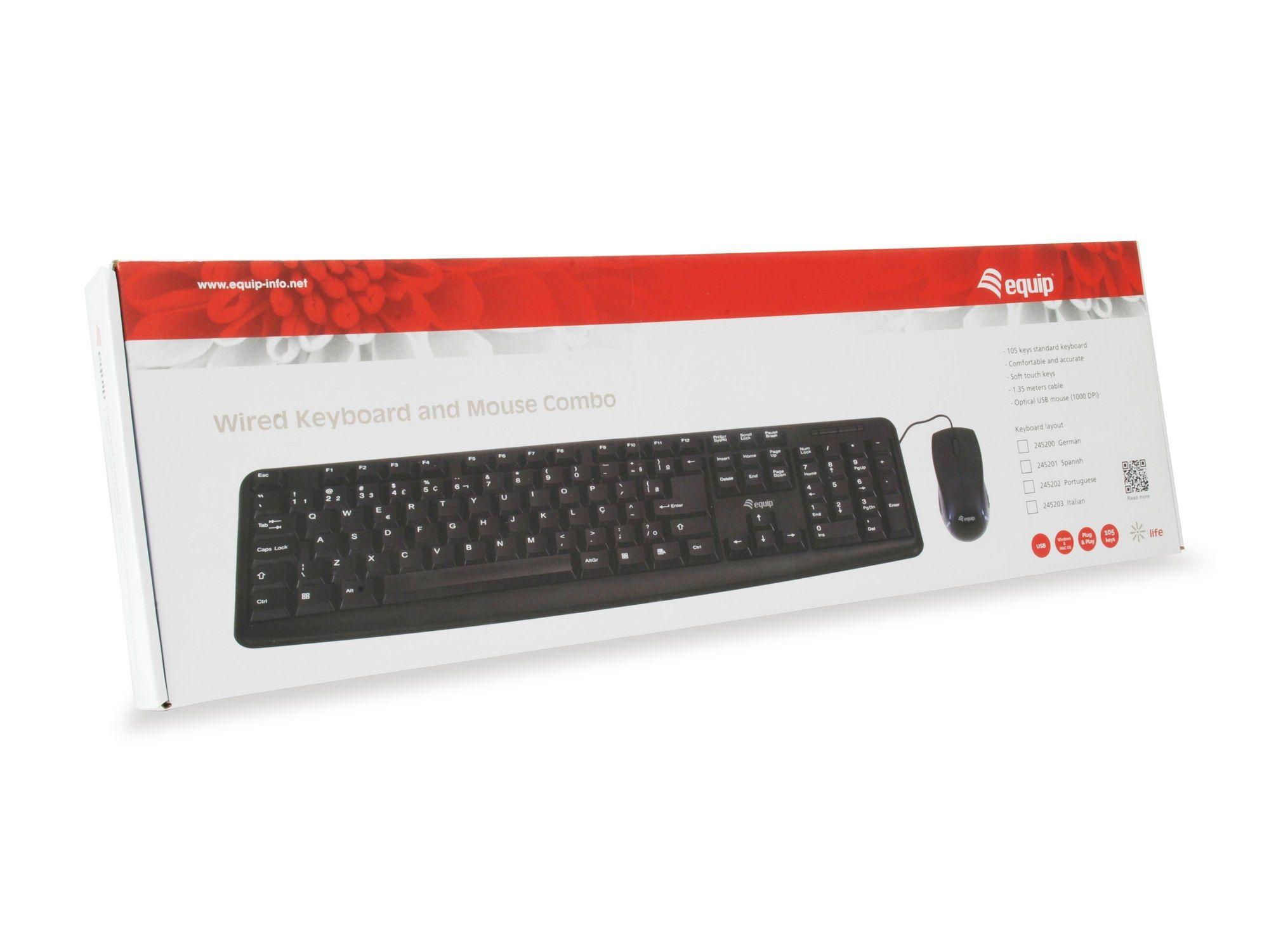 Conjunto Teclado e Rato EQUIP 245202 (Português - Membrana - Tamanho completo - Preto) — miniatura 5