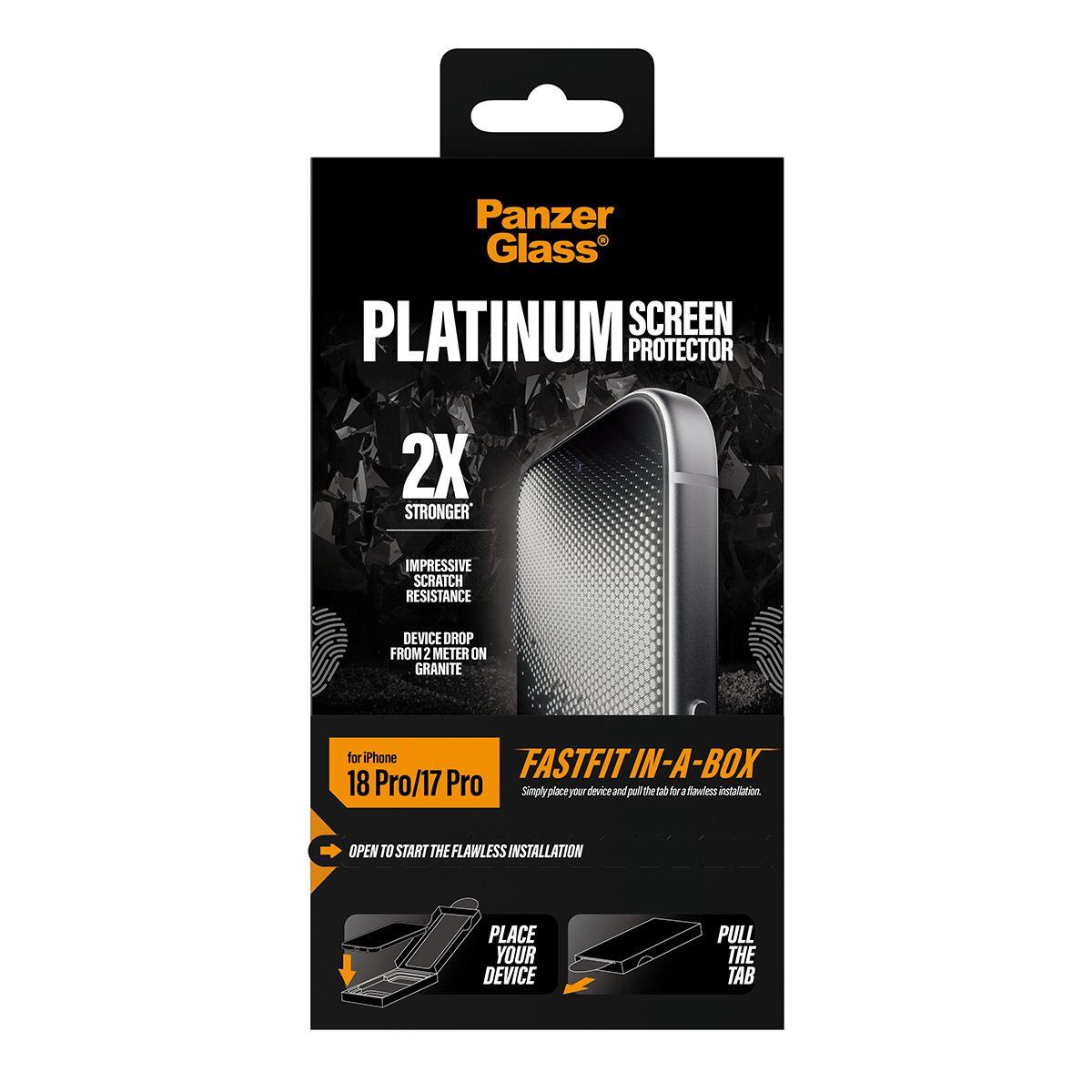 Película de Proteção de Ecrã PANZERGLASS Platinum para iPhone 17 Pro (Transparente), miniatura 3