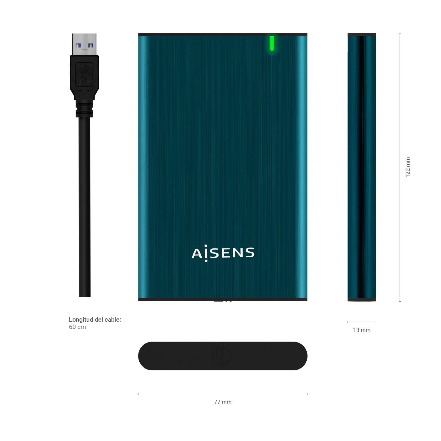 Caixa Externa SATA 2,5" AISENS ASE-2525PB (2 TB - 2,5" - 4200 RPM / 5400 RPM / 7200 RPM - Azul-marinho) — miniatura 4