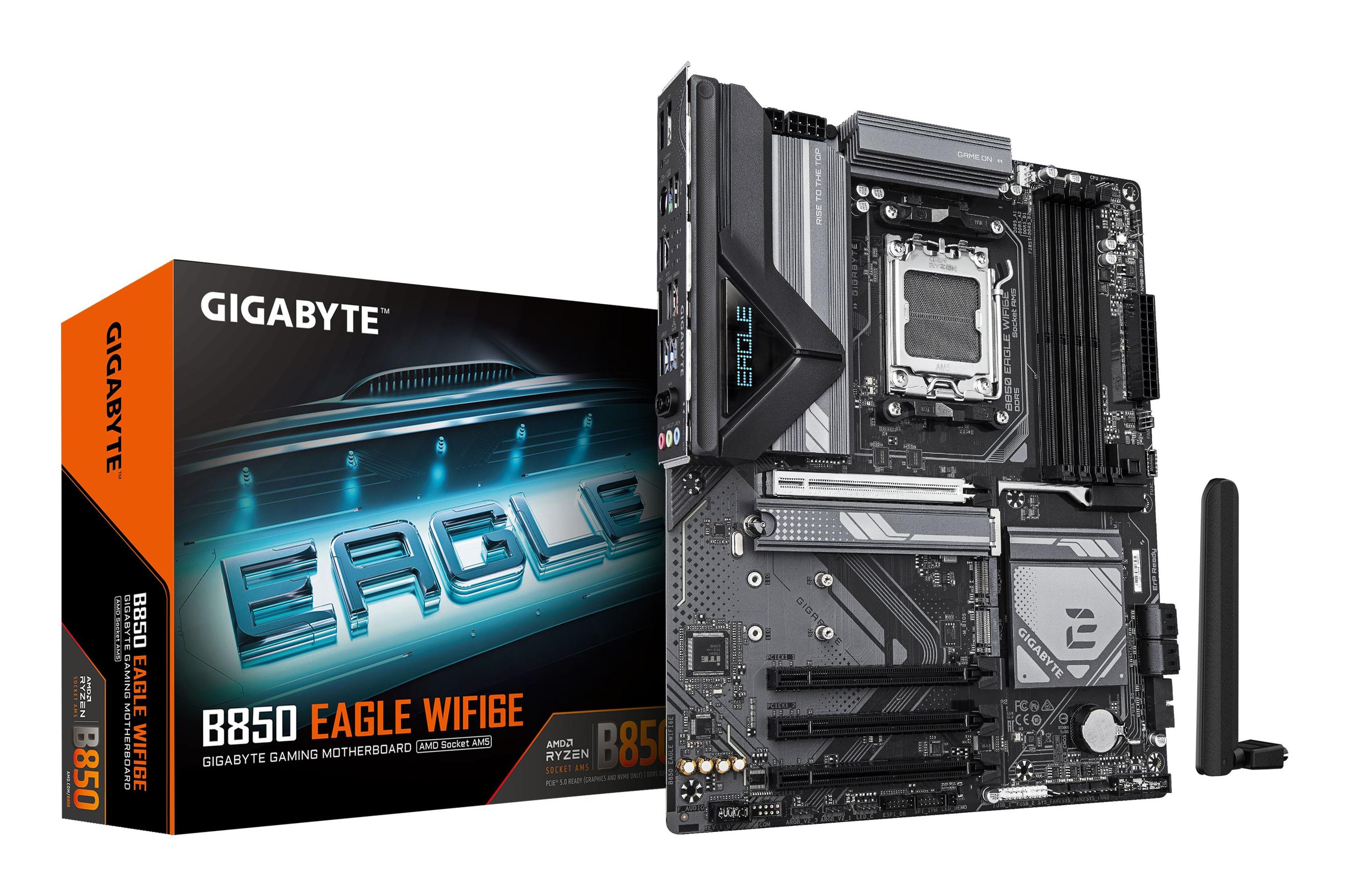 Motherboard GIGABYTE B850 EAGLE WIFI6E (AM5 - ATX - Duplo canal - Castanho)
