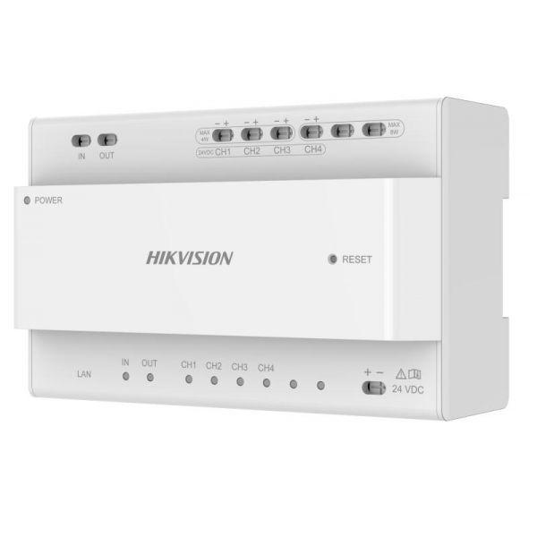 Conversor e Distribuidor de Vídeoporteiro HIKVISION DS-KAD704Y (4 canais de 2 fios - TCP/IP por RJ45), miniatura 3