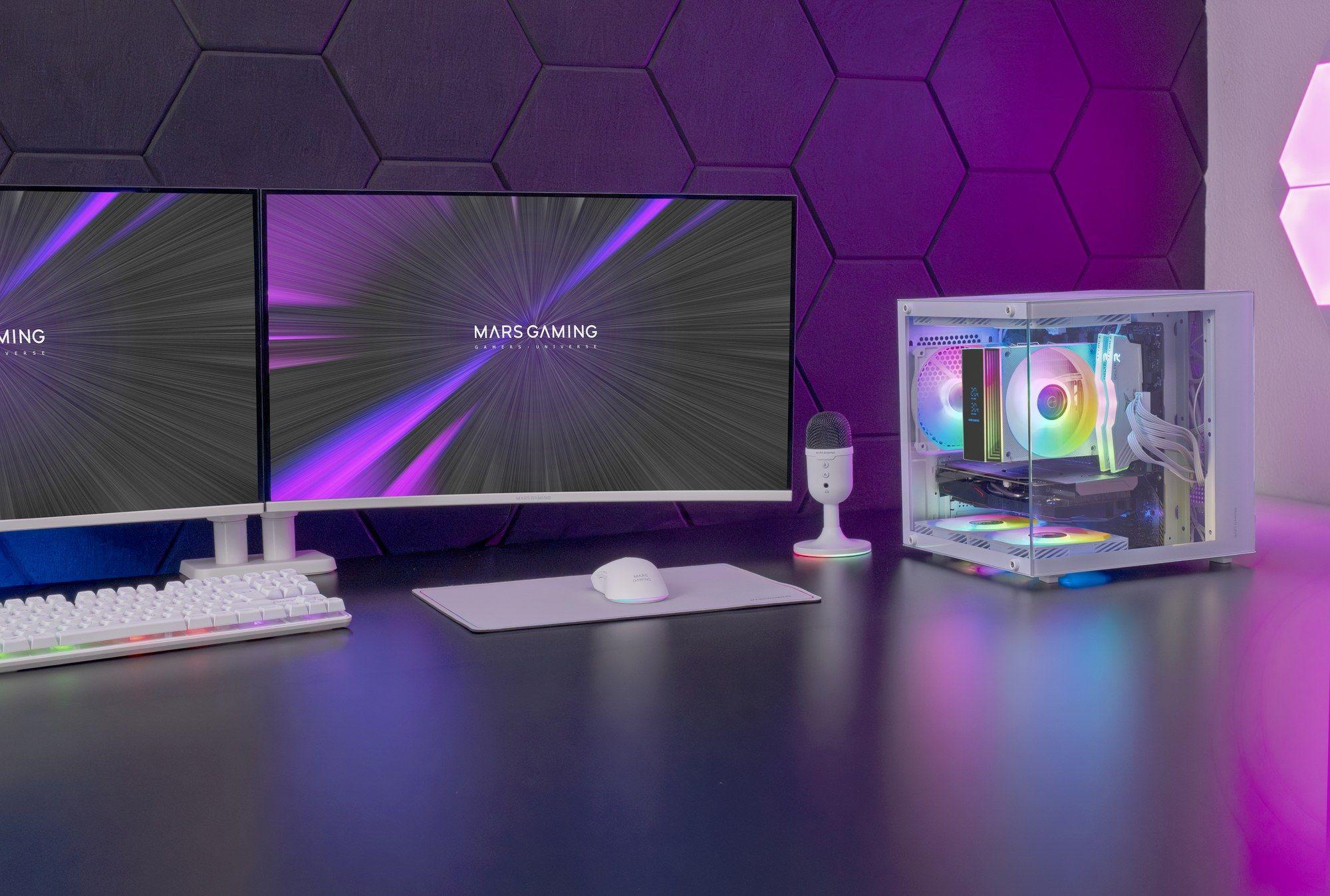 Caixa Mini Tower MARS GAMING MC-CUBEW (Micro ATX, Mini-ITX - Mini Tower - Vidro temperado - Branco) — miniatura 10