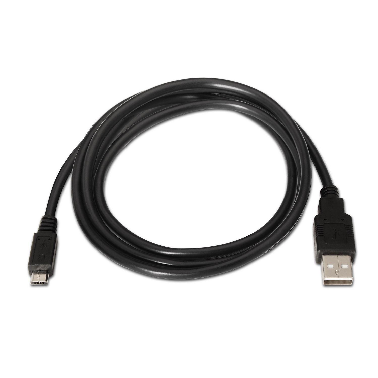 Cabo USB AISENS A101-0028 (1,8 m - USB A - Micro-USB B - Preto) — miniatura 2