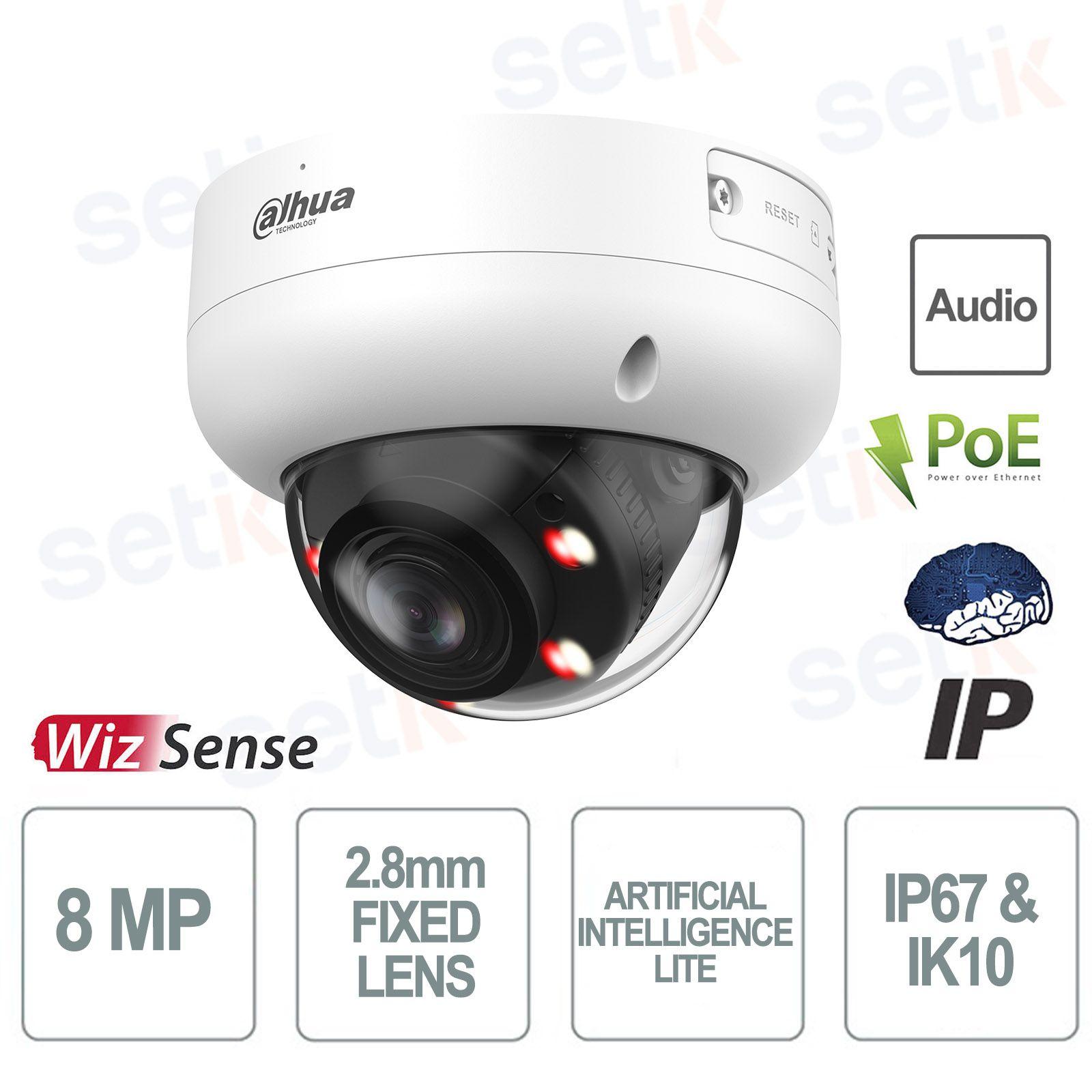 Câmara IP de Domo Antivandalismo DAHUA IPC-HDBW3849EP-S-IL-0280B (H.265 - IP67 - 8 MP - Branco), miniatura 2