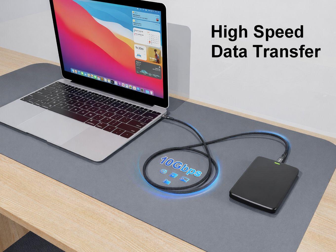 Cabo USB-C para USB-C EQUIP 119464 (7,5 m - USB-C - Preto) — miniatura 5