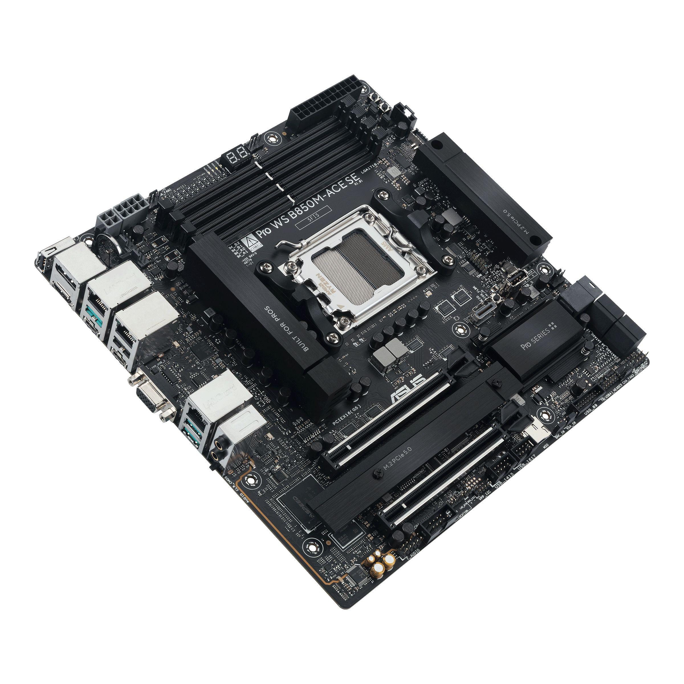 Motherboard ASUS Pro WS B850M-ACE SE (AM5 - Micro-ATX - Duplo canal - Preto), miniatura 5