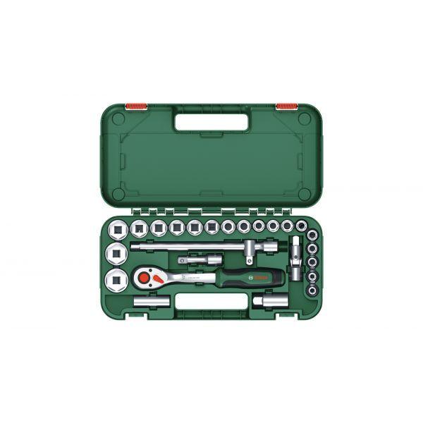 Jogo de Chaves de Caixa com Roquete BOSCH 1600A02Z9F (1/2" - 25 Peças - Preto e Verde), miniatura 4