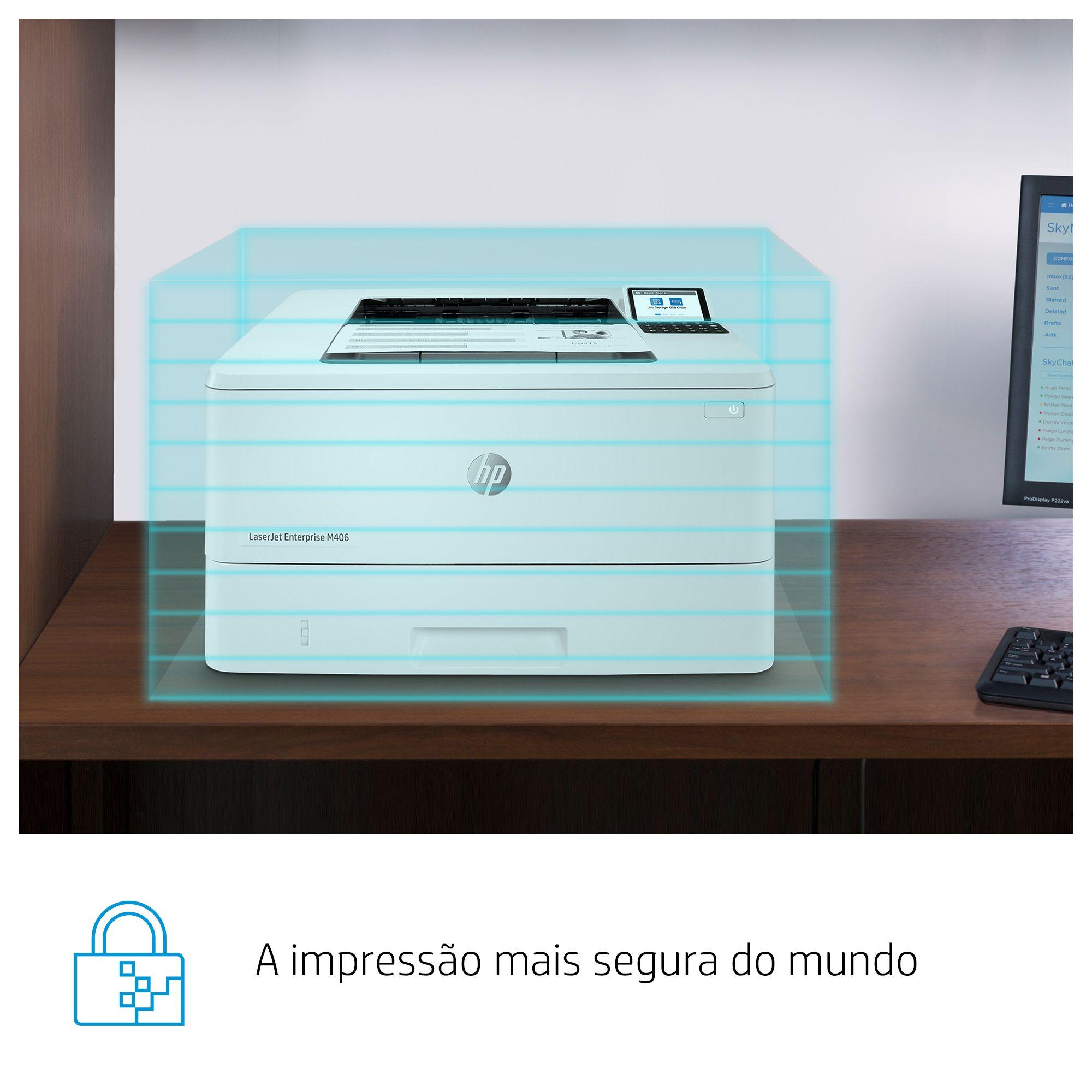 Impressora Laser HP LaserJet Enterprise M406dn (A4 - Impressão a preto e branco - 350 folhas - Branco) — miniatura 11