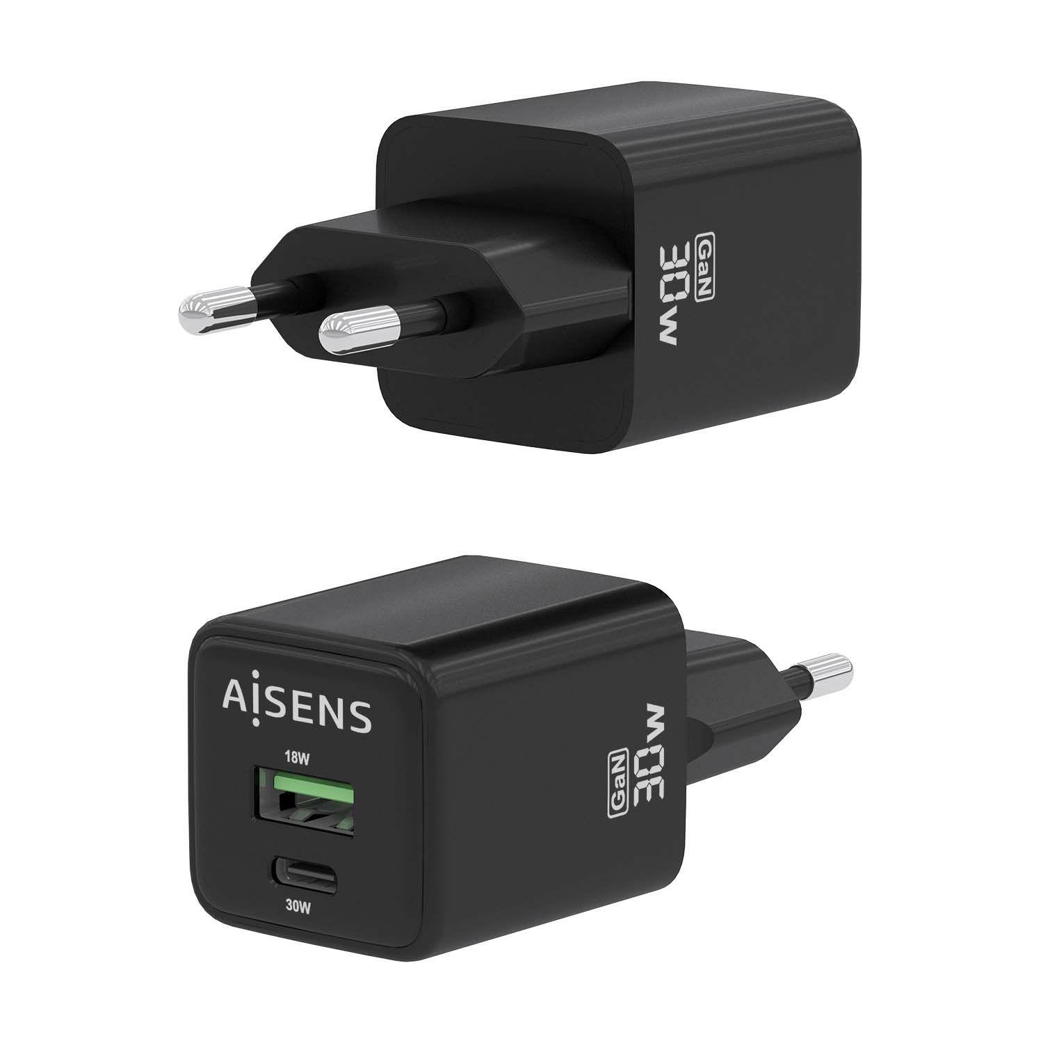 Carregador AISENS ASCH-30W2P038-BK (33 W - 30 W - Preto), miniatura 3
