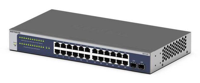 Switch Gerido NETGEAR GS724T-600EUS (Gigabit Ethernet - 10/100/1000 Mbps - 2 MB - Azul e cinzento) — miniatura 2