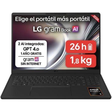 Portátil LG Gram 16UD55U-G.AX85BN (Sem sistema operativo - AMD Ryzen AI 7 445 - 16" - Preto)