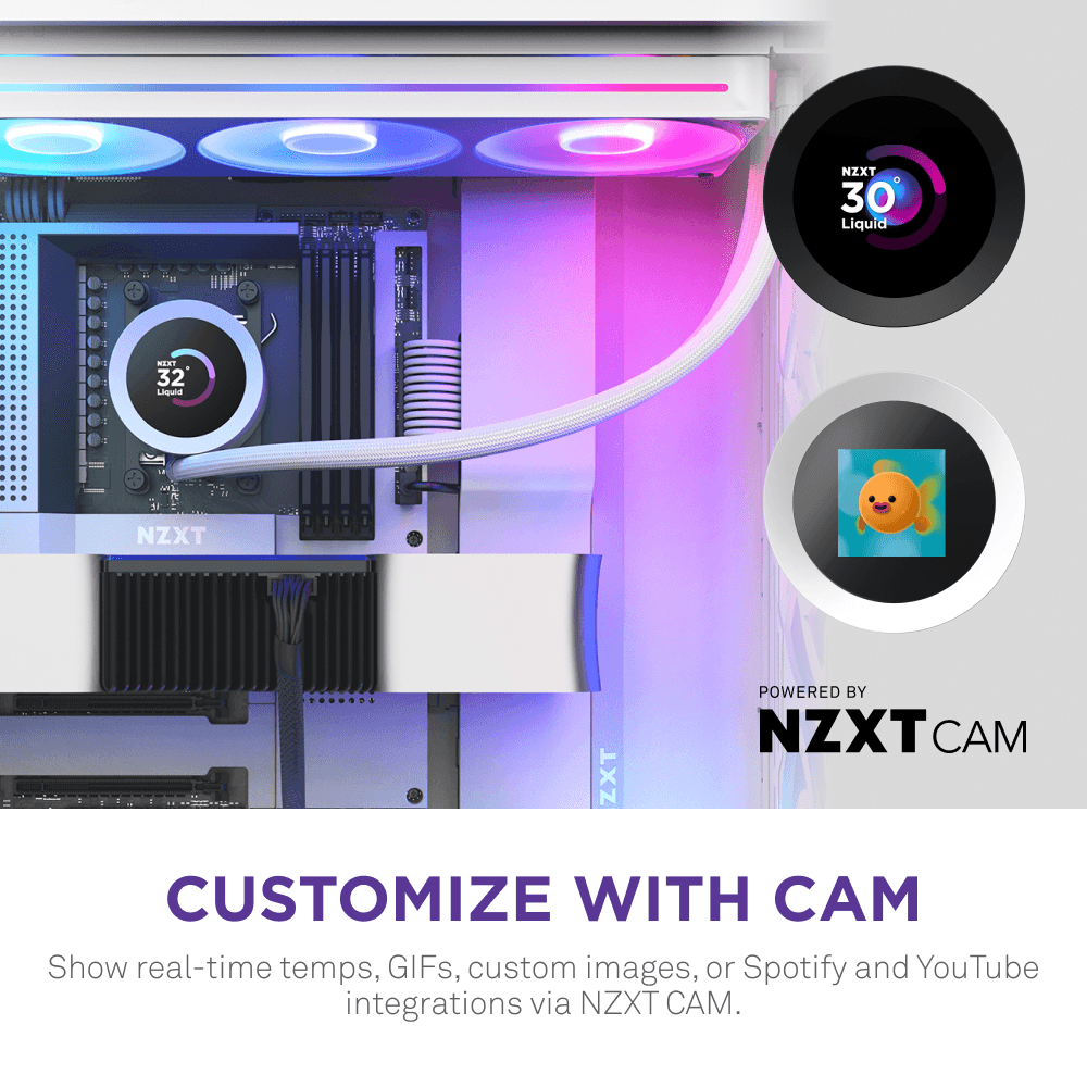 Sistema de Refrigeração Líquida AIO NZXT Kraken Plus 360 RGB (2400 RPM - Multi - 8 pinos - Branco), miniatura 6