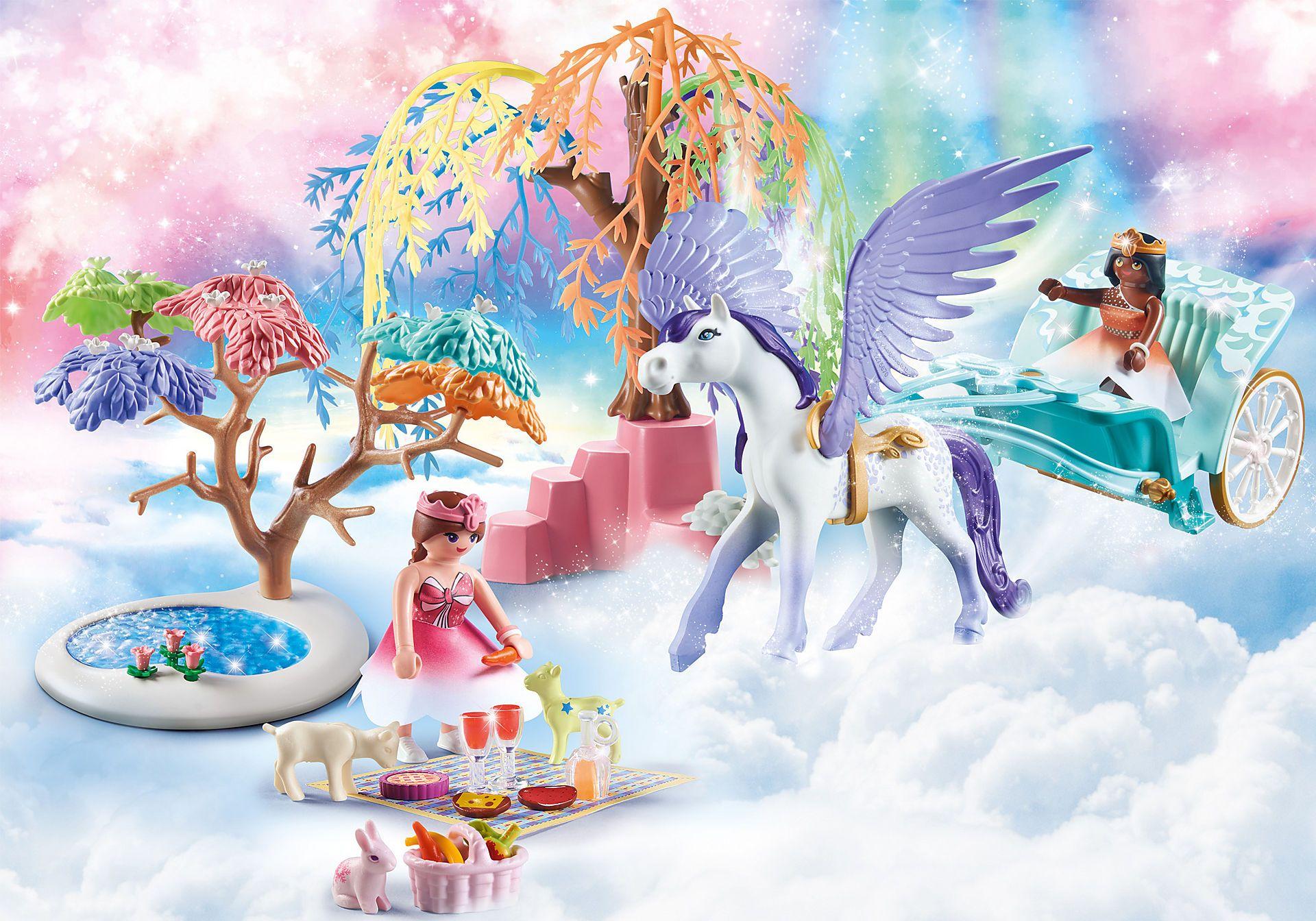 Conjunto de Construção PLAYMOBIL 71246 Magic Piquenique com Carruagem Pegasus (4 a 10 anos - Multicor)
