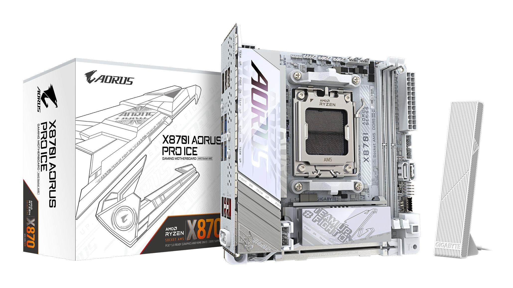 Motherboard GIGABYTE X870I AORUS PRO ICE (AM5 - mini-ITX - Micro-ITX - Branco)