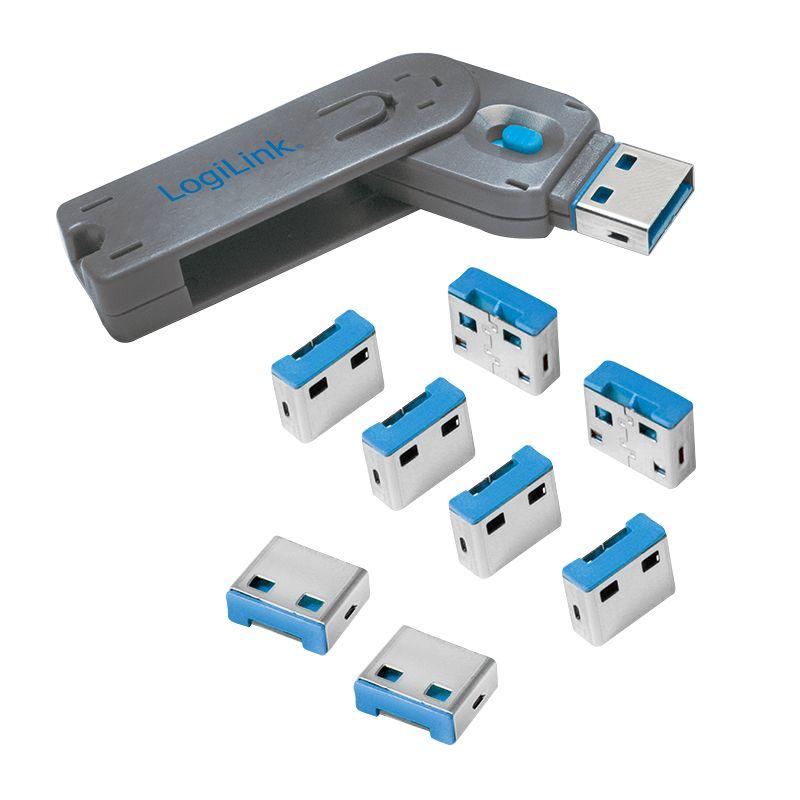 Bloqueador de Portas USB-A LOGILINK AU0045 (Portas USB-A - Azul)