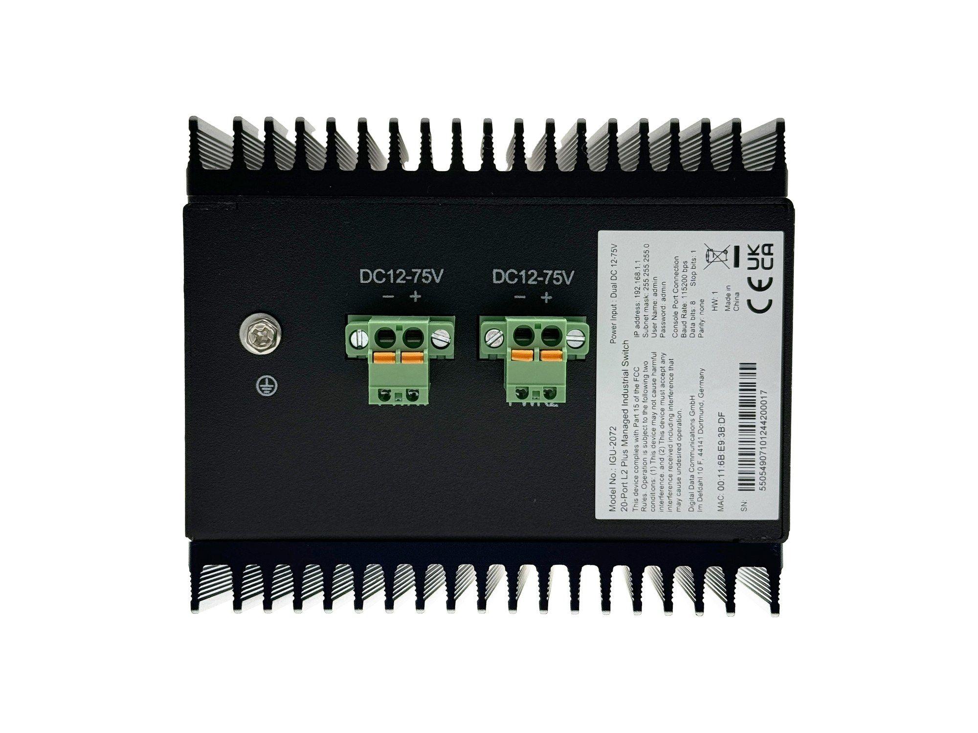 Switch Industrial LEVELONE IGU-2072 (Gigabit Ethernet - 12 MB - 52 Gbit/s - Preto), miniatura 3