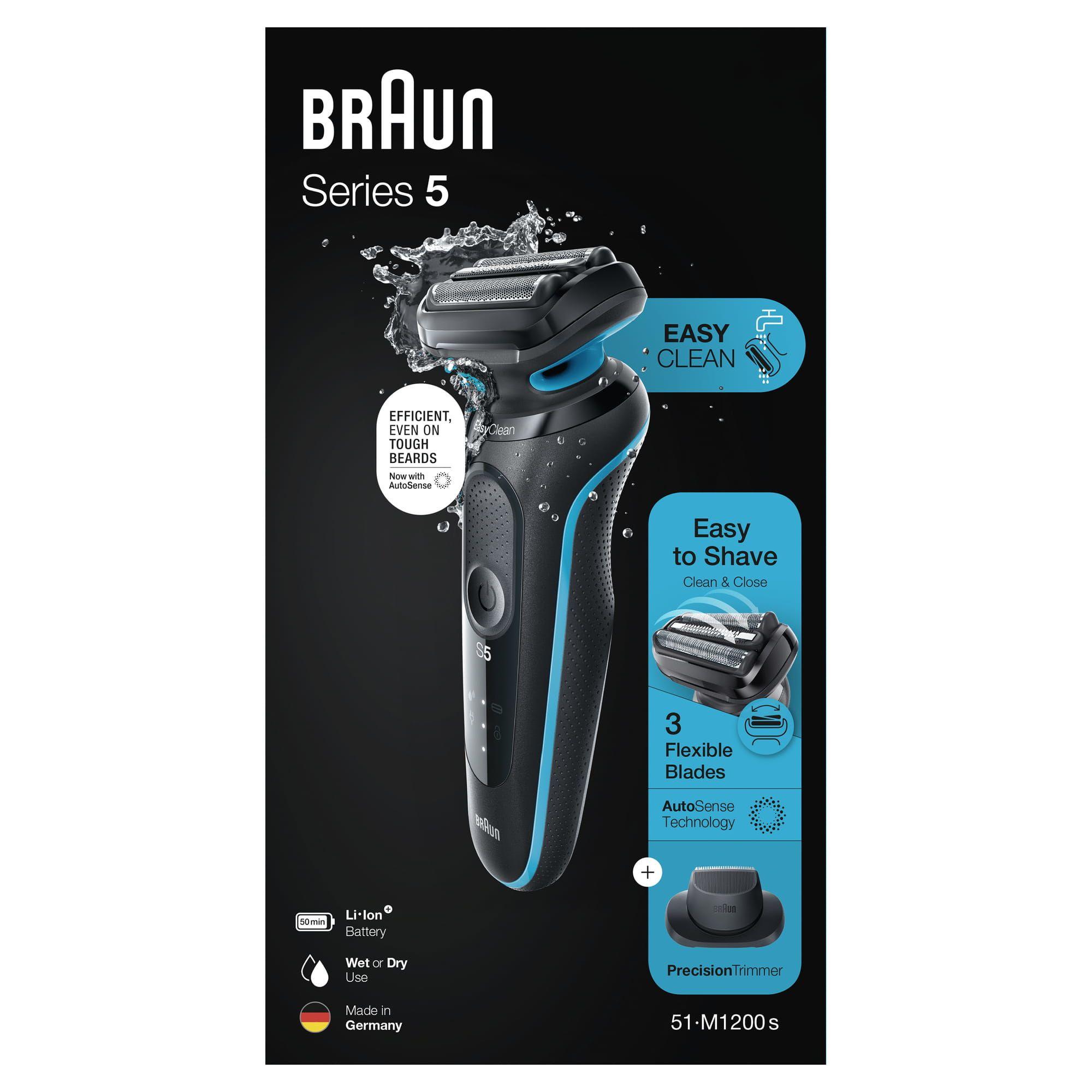 Máquina de Barbear BRAUN Series 5 51-M1200s (Preto e Azul), miniatura 6