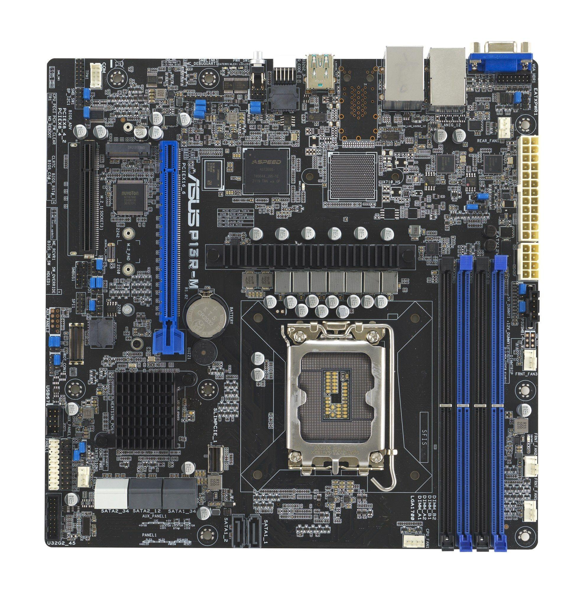 Motherboard Servidor ASUS P13R-M (LGA 1700 - Intel Pentium, Intel Xeon E - Micro ATX - Preto)