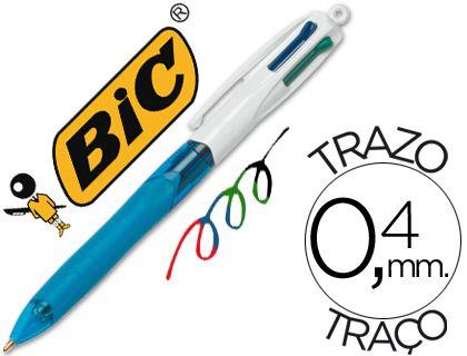 Caneta Esferográfica Retrátil BIC 4 Colours Grip (Branco/Azul Transparente) — miniatura 3