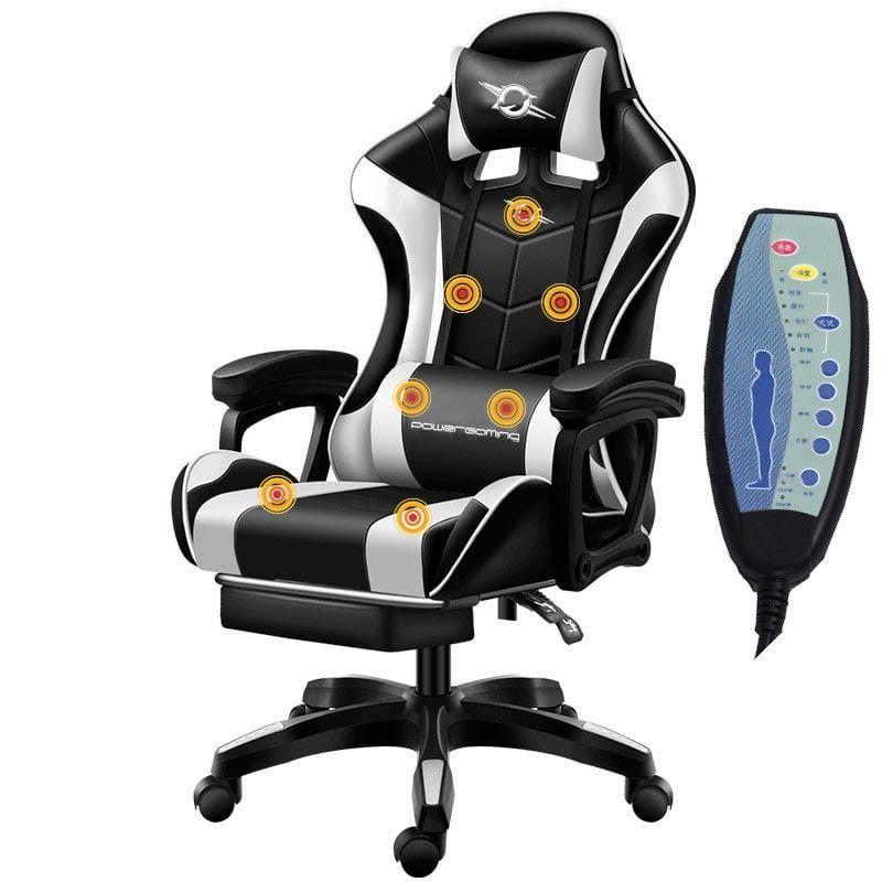 Cadeira Gaming POWERGAMING 813 (Pele sintética - Preto e Branco), miniatura 3