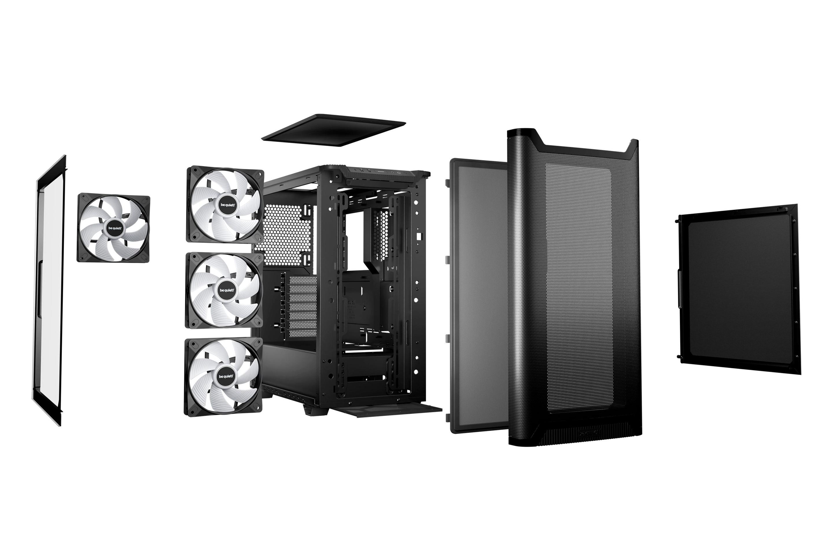Caixa PC BE QUIET! PURE BASE 501 DX (ATX, micro ATX, Mini-ATX - ATX, PS2 - Midi Tower - Preto) — miniatura 3