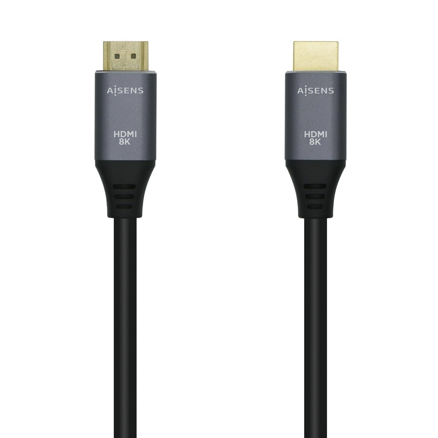 Cabo HDMI AISENS A150-0427 (1,5 m - 120 Hz - HDMI Type A - Cinzento/Preto) — imagem 1